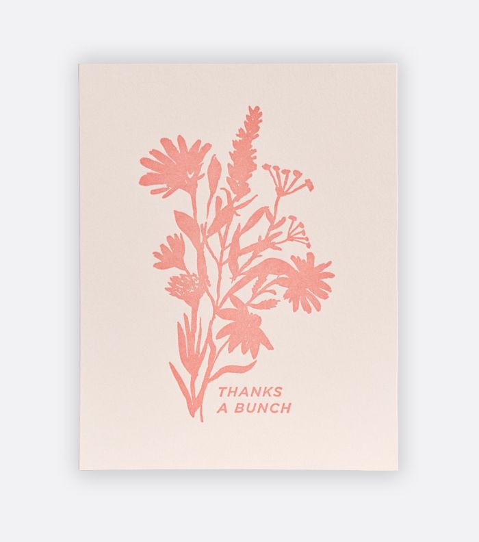 wildflower bunch letterpress greeting card