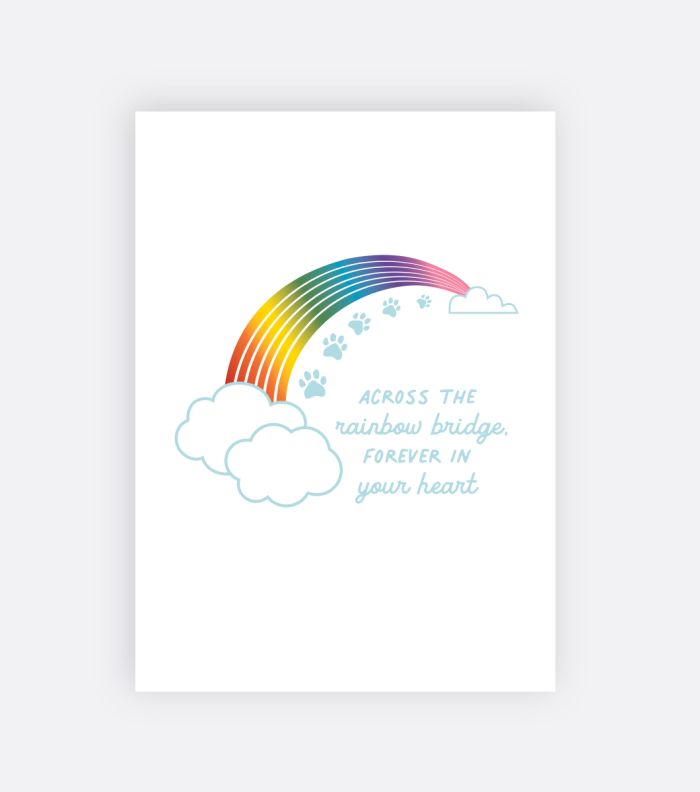 rainbow bridge letterpress greeting card 