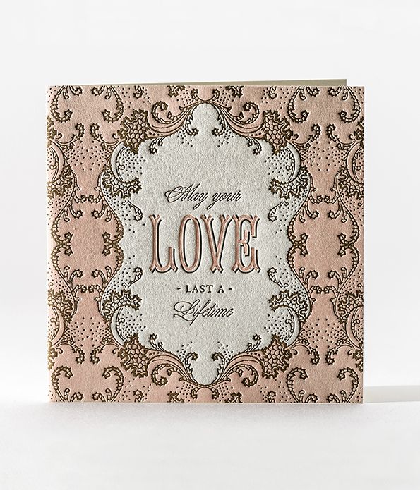 Elum Designs GILDED LOVE Wedding, Engagement Letterpress Greeting Card 
