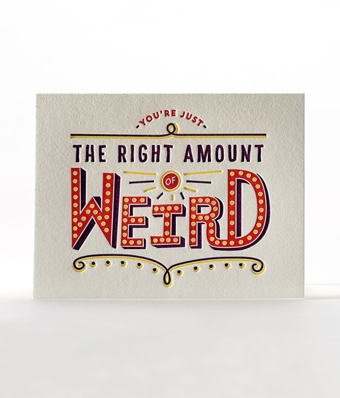 Elum Designs Weird Friendship, Love Letterpress Greeting Card 