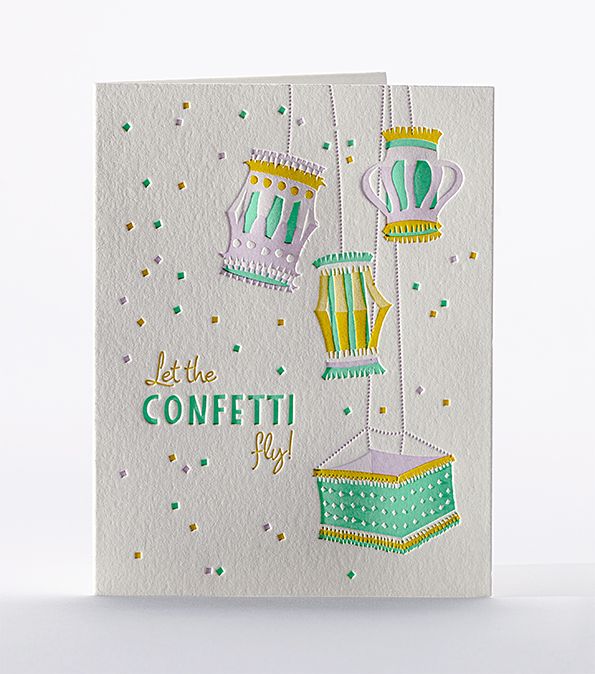 Elum Designs Lanterns Letterpress Birthday Greeting Card 