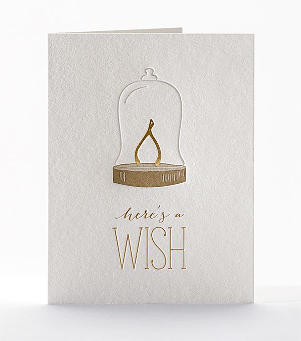 Elum Designs Wishbone Letterpress Birthday Greeting Card 
