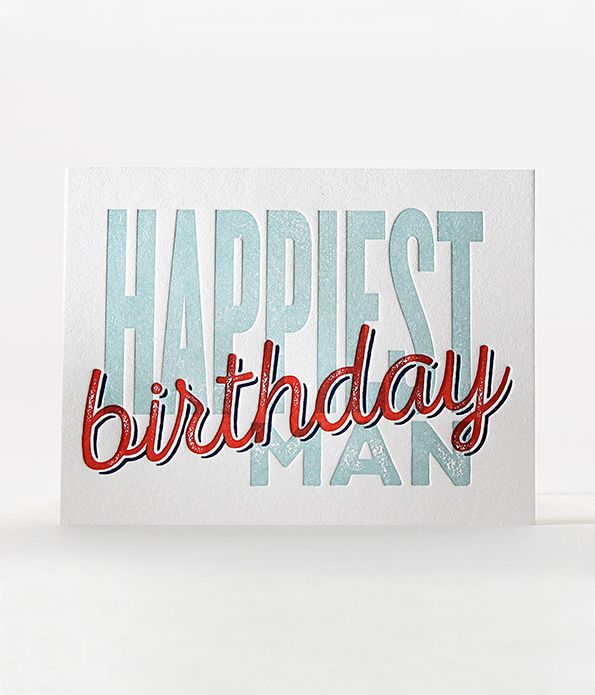 Elum Designs Superimpose Letterpress Birthday Greeting Card 