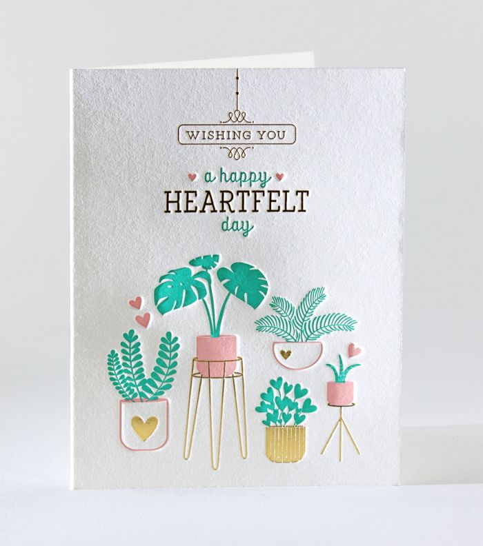 Elum Designs Potted Plants Letterpress Greeting Card 