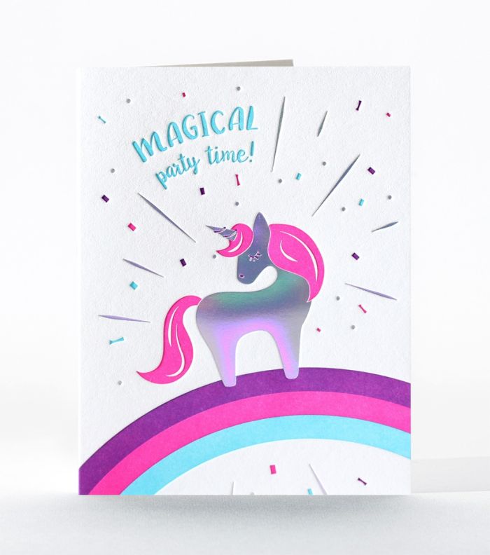 Elum Designs Magical Birthday Unicorn Letterpress Greeting Card 