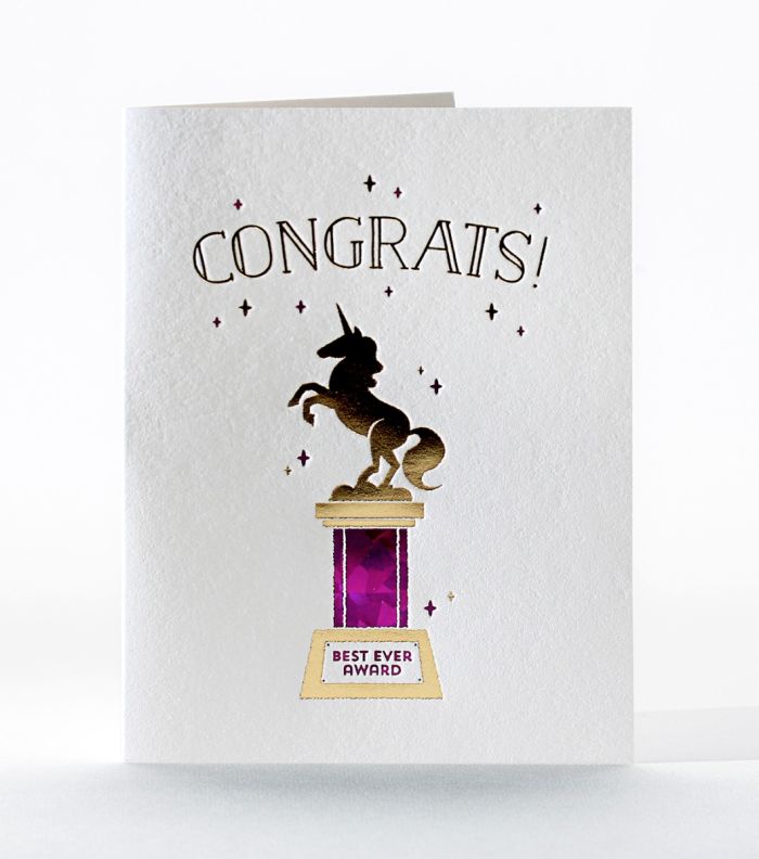 Elum Designs Unicorn Award Letterpress Greeting Card 