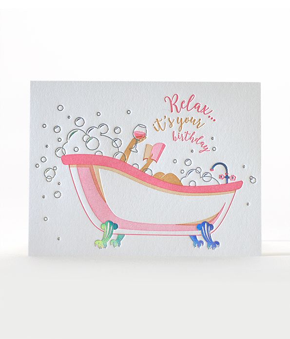 Elum Designs Bubbly Birthday Letterpress Greeting Card 