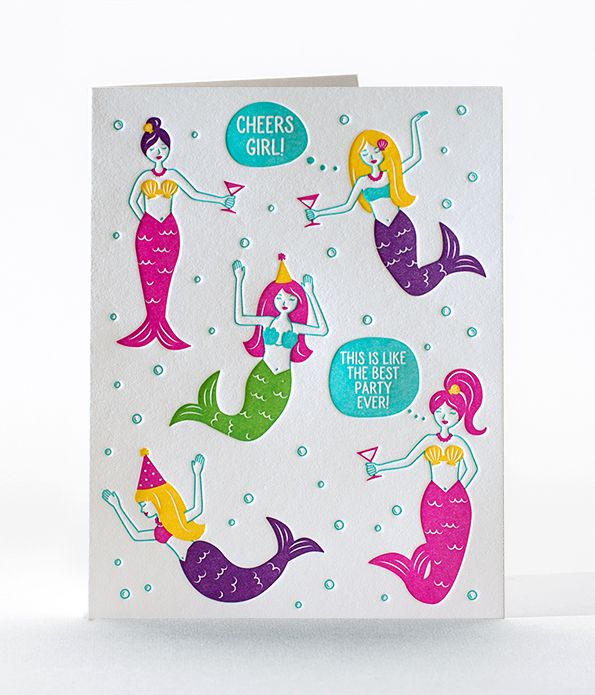 Elum Designs Party Maids Letterpress Birthday Card 