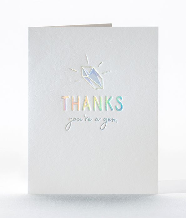 Elum Designs A True Gem Letterpress Thank You Greeting Card 