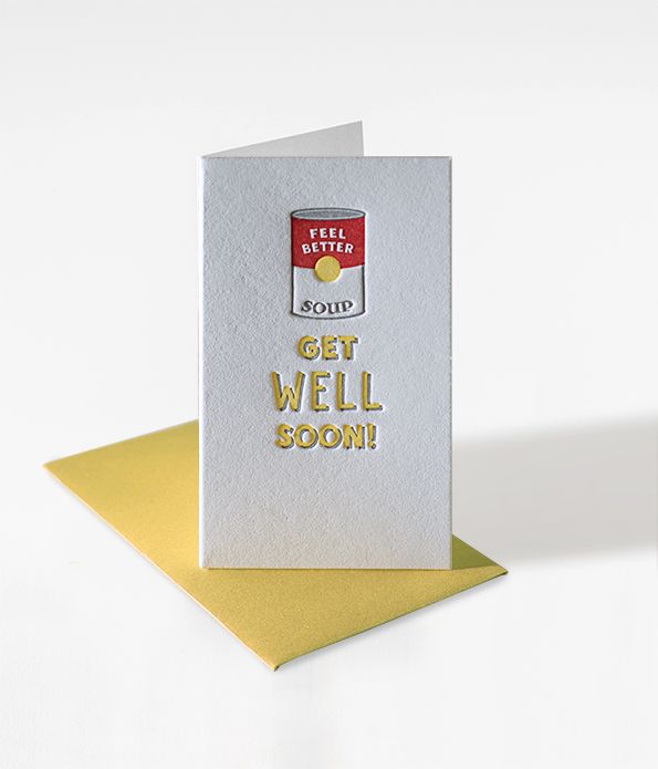 Elum Designs Icon "Get Well Soup" Letterpress Mini Note Gift Enclosure 