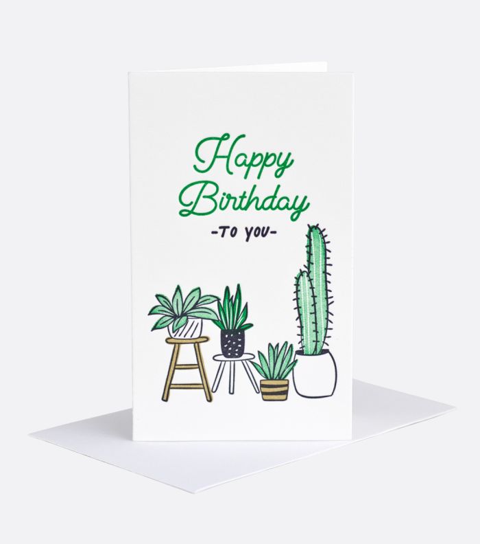 plant shop birthday mini notes