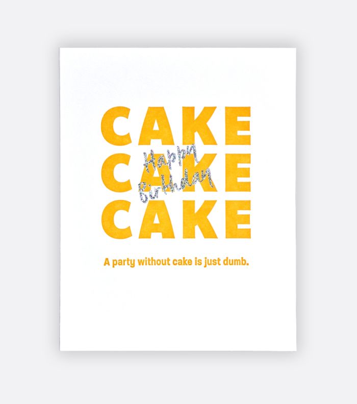 cake cake cake letterpress greeting card