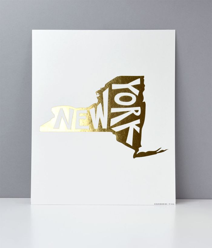New York Foil Letterpress Art Print