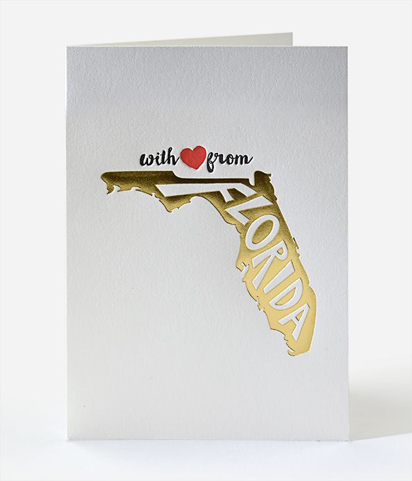 With Love From Florida Letterpress Greeting Card 