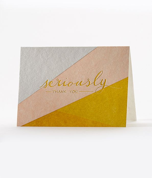 Elum Designs Bias Cut "Seriously Thank You" Letterpress Boxed Note Cards 