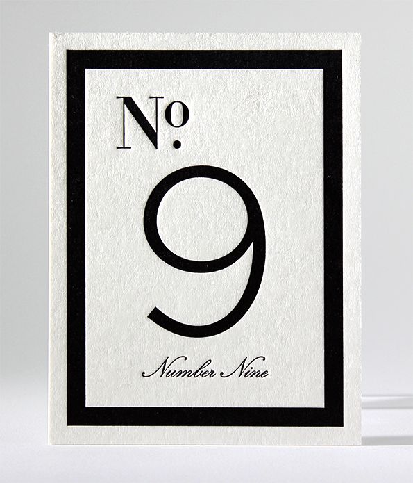Classic B&W Table Numbers