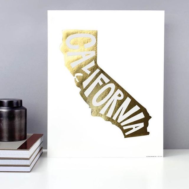 California Foil Letterpress Art Print