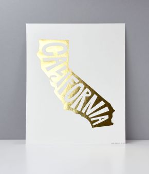 California Foil Letterpress Art Print