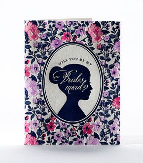 Elum Designs Silhouette Bridesmaid Letterpress Greeting Card 