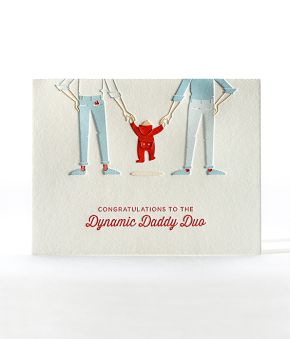 Elum Designs Dynamic Daddy Duo LGBTQ New Baby Same Sex Greeting Card for Dads 