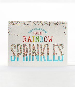 Elum Designs Rainbow Sprinkles Letterpress Birthday Greeting Cards 