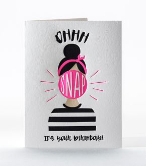 Elum Designs Bubble Gum Birthday Letterpress Greeting Card 