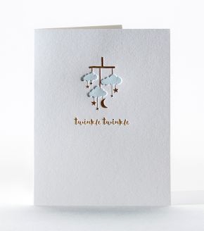 Elum Designs Starry Mobile Letterpress Baby Greeting Card 