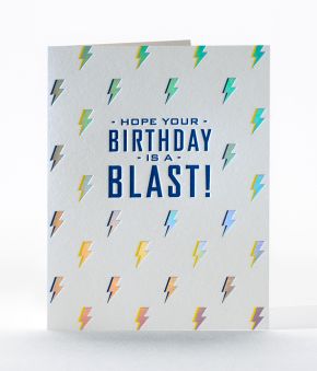 Elum Designs Lightning Rad Birthday Letterpress Greeting Card 