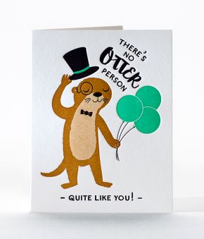 Elum Designs Otter Birthday Letterpress Greeting Card 