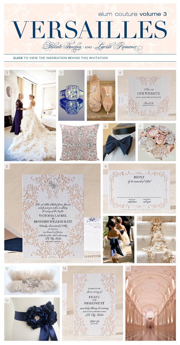 Versailles Letterpress Wedding Invitation Suite from Elum Designs